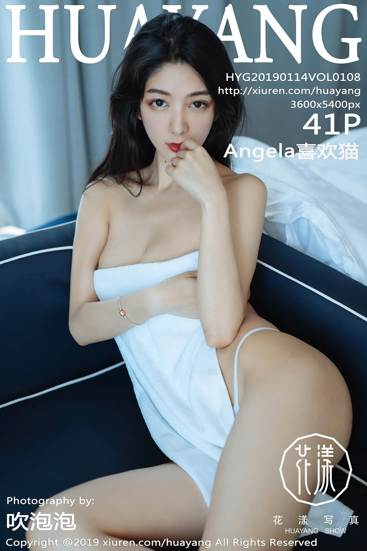 [HuaYang花漾]Vol.108_女神Angela喜欢猫私房红色缕空内衣+白色蕾丝内衣诱惑写真41P-秀人网 - XiuRen.Space